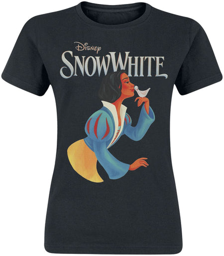 T-Shirt Manches courtes Disney de Blanche-Neige Et les Sept Nains - Blanche-Neige - Baiser - S à XXL - pour Femme - noir - Blanche-Neige Et les Sept Nains