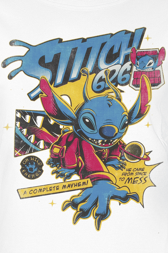 T-Shirt Manches courtes Disney de Lilo & Stitch - Stitch 626 Comic - S à XXL - pour Femme - blanc - Lilo & Stitch - View 2