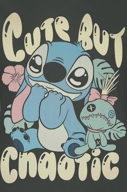 T-Shirt Manches courtes Disney de Lilo & Stitch - Stitch Cute But Chaotic - S à XXL - pour Femme - anthracite - Lilo & Stitch - View 2