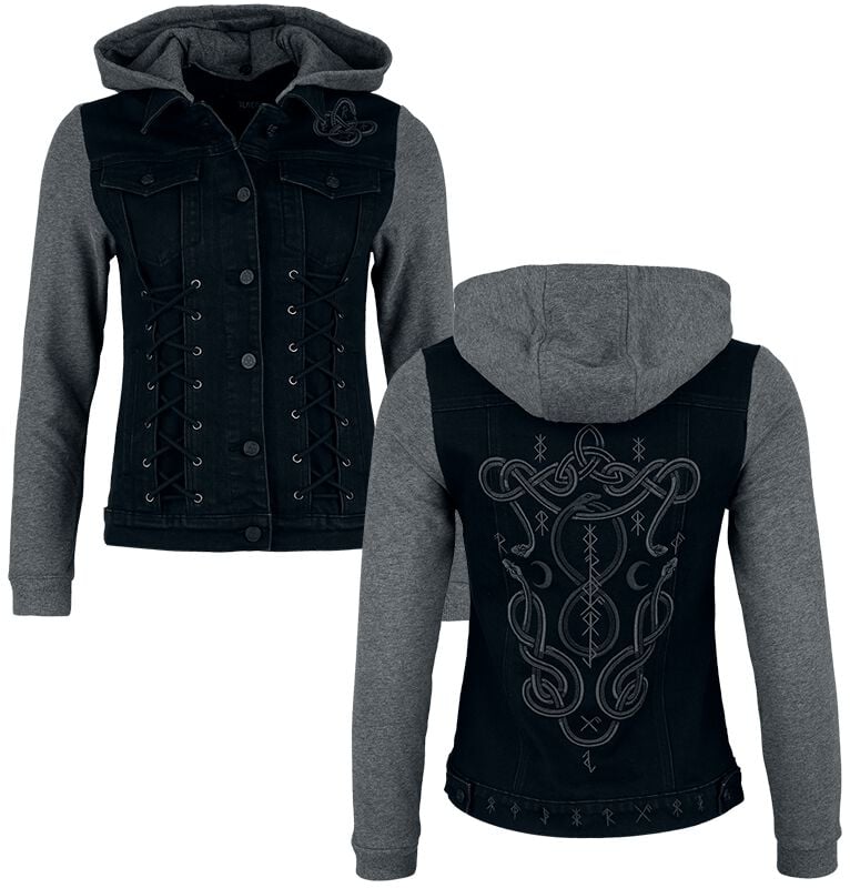 Veste en Jean  de Black Premium by EMP - Serpent Celtique - Veste en Jean - S à XXL - pour Femme - noir - Black Premium by EMP