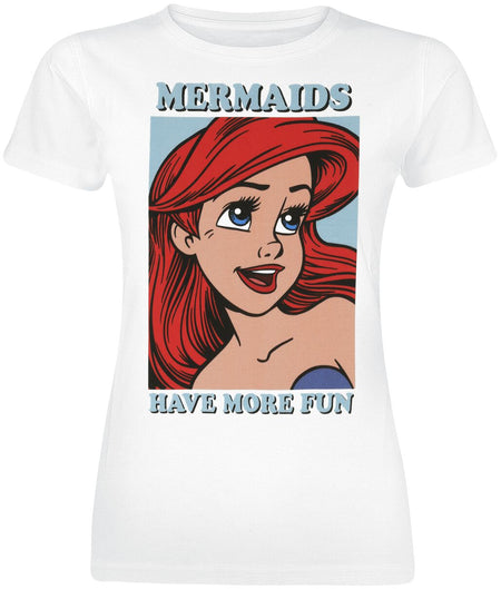 T-Shirt Manches courtes Disney de La Petite Sirène - The Little Mermaid Fun - S à XXL - pour Femme - blanc - La Petite Sirène