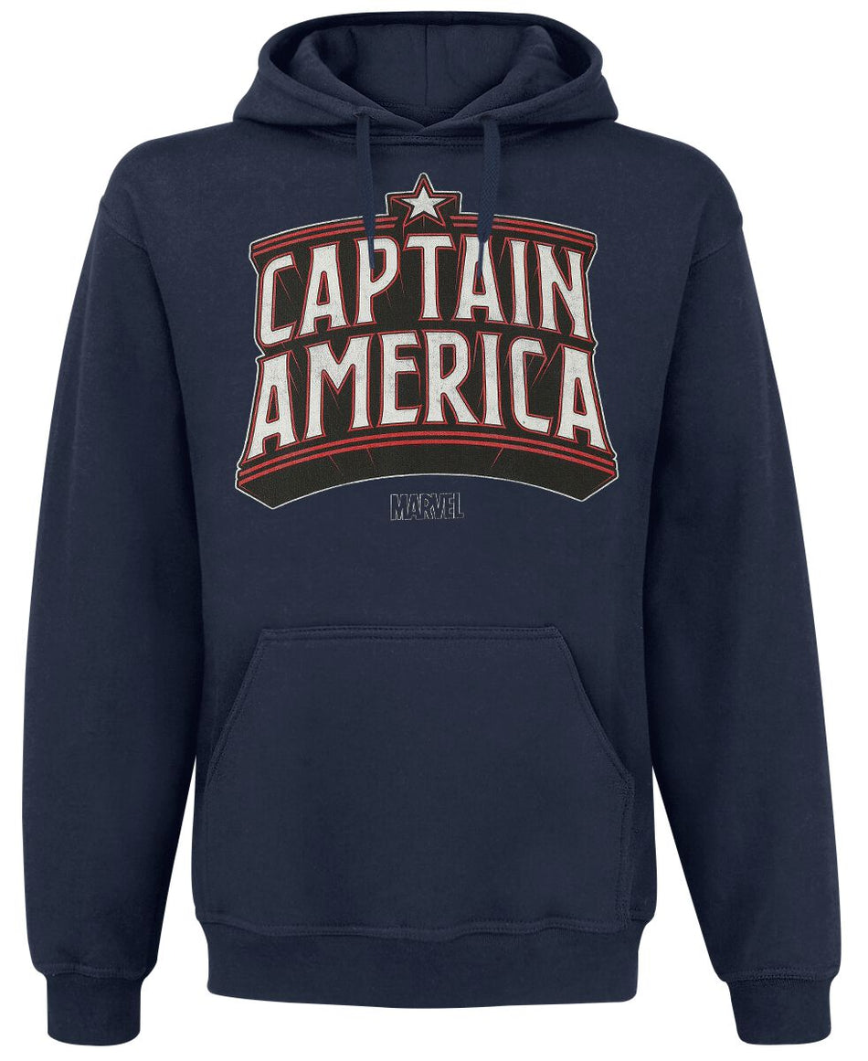 Sweat-shirt à capuche Disney de Captain America - Capiain America Arch - S à XXL - pour Homme - marine - Captain America