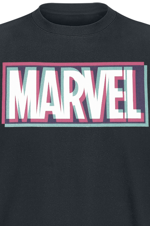 T-Shirt Manches courtes Disney de Marvel - Glitch Logo - S à XXL - pour Homme - noir - Marvel - View 2