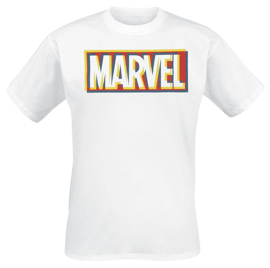T-Shirt Manches courtes Disney de Marvel - Glitch Logo - S à XXL - pour Homme - blanc - Marvel