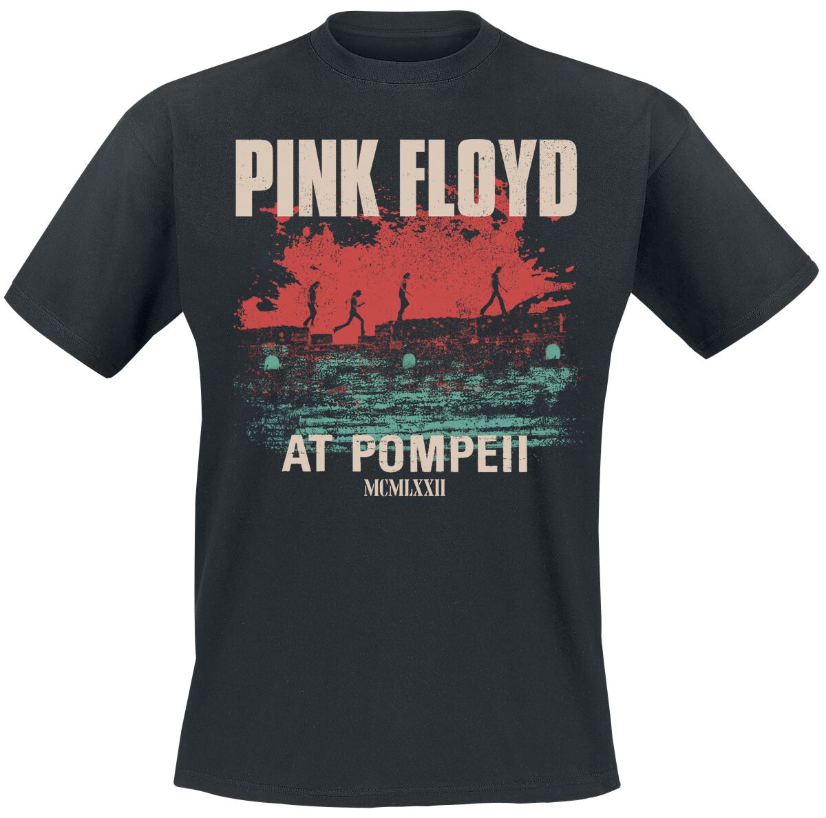 T-Shirt Manches courtes  de Pink Floyd - Pompeii Album Cover - S à 3XL - pour Homme - noir - Pink Floyd