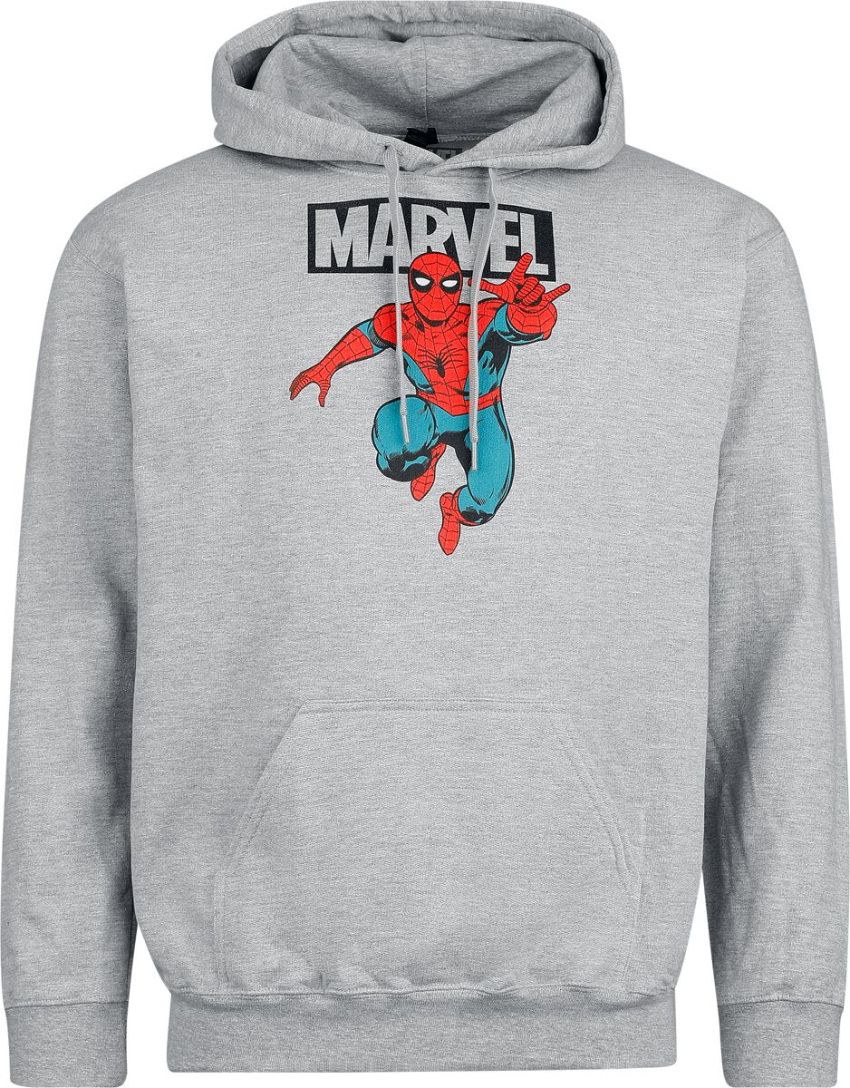 Sweat-shirt à capuche Disney de Marvel Spider Man - Spider Man Jump - S à XXL - pour Homme - gris - Marvel Spider Man