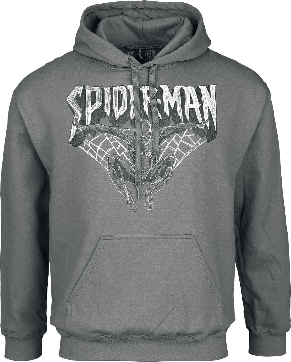 Sweat-shirt à capuche Disney de Marvel Spider Man - Spider-Man - Croquis - S à XXL - pour Homme - anthracite - Marvel Spider Man
