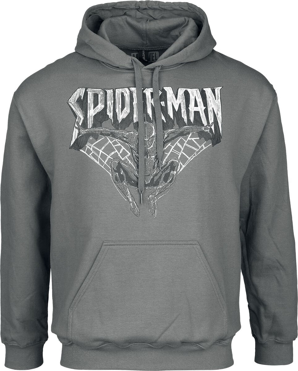 Sweat-shirt à capuche Disney de Marvel Spider Man - Spider-Man - Croquis - S à XXL - pour Homme - anthracite - Marvel Spider Man