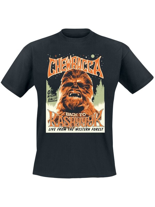 T-Shirt Manches courtes  de Star Wars - Chewbacca - S à M - pour Homme - noir - Star Wars