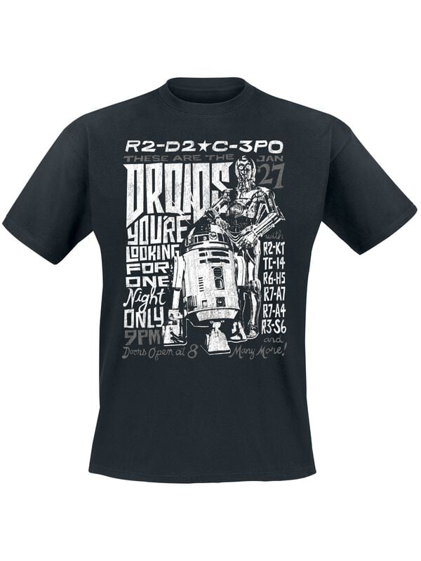 T-Shirt Manches courtes  de Star Wars - Droïdes - S à 3XL - pour Homme - noir - Star Wars