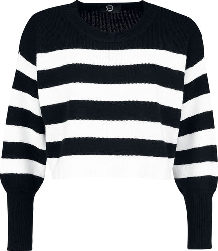 Pull tricoté  de RED by EMP - Pull Tricoté avec Poignets Serrés - S à XXL - pour Femme - noir/blanc - RED by EMP