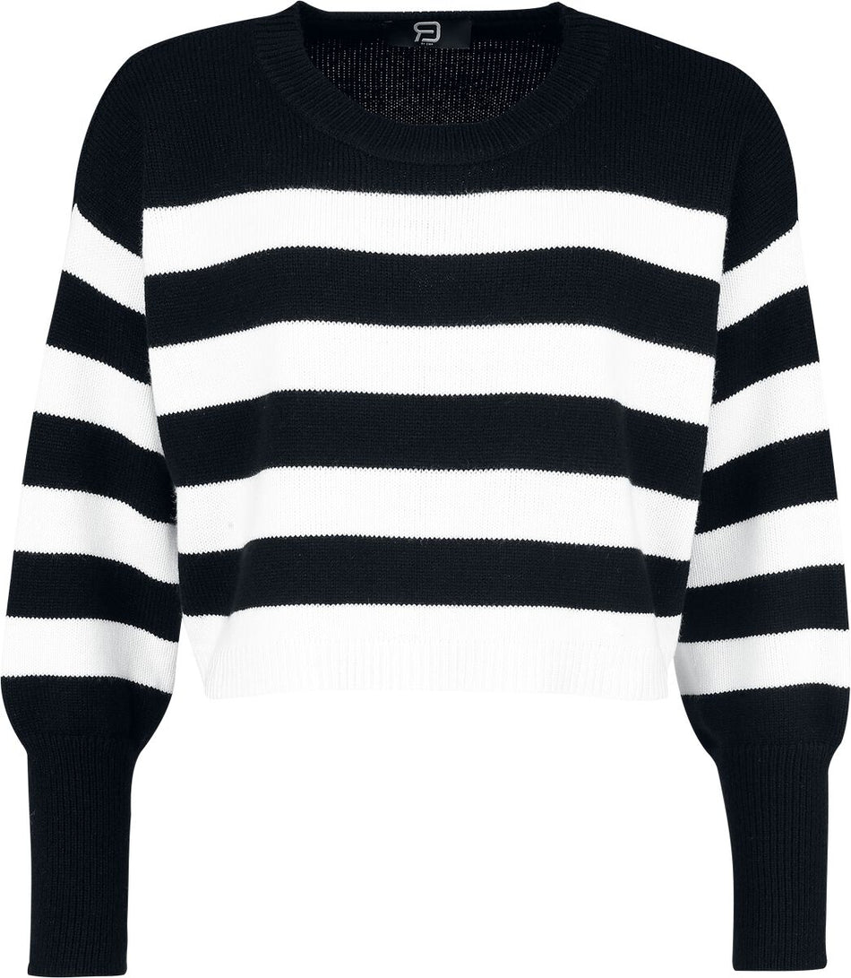 Pull tricoté  de RED by EMP - Pull Tricoté avec Poignets Serrés - S à XXL - pour Femme - noir/blanc - RED by EMP