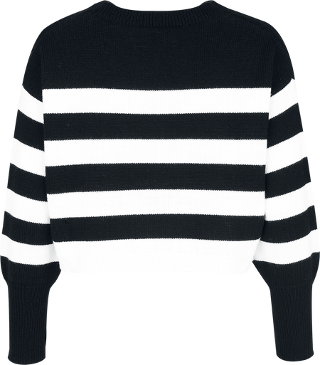 Pull tricoté  de RED by EMP - Pull Tricoté avec Poignets Serrés - S à XXL - pour Femme - noir/blanc - RED by EMP - View 2