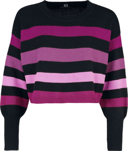 Pull tricoté  de RED by EMP - Pull Tricoté avec Poignets Serrés - S à XXL - pour Femme - noir/lilas - RED by EMP