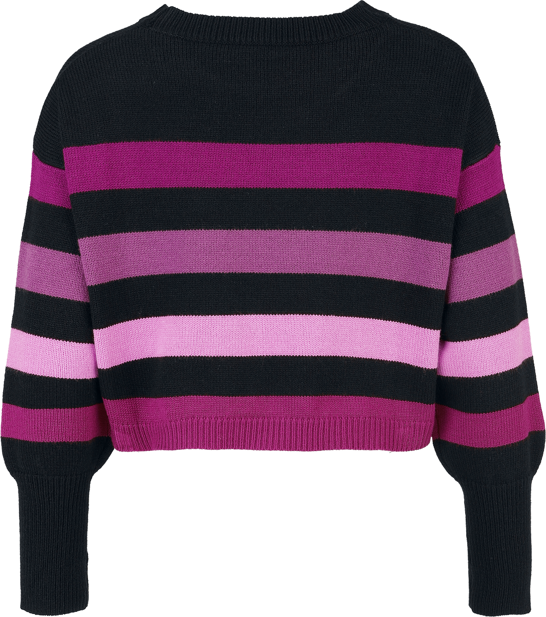 Pull tricoté  de RED by EMP - Pull Tricoté avec Poignets Serrés - S à XXL - pour Femme - noir/lilas - RED by EMP - View 2