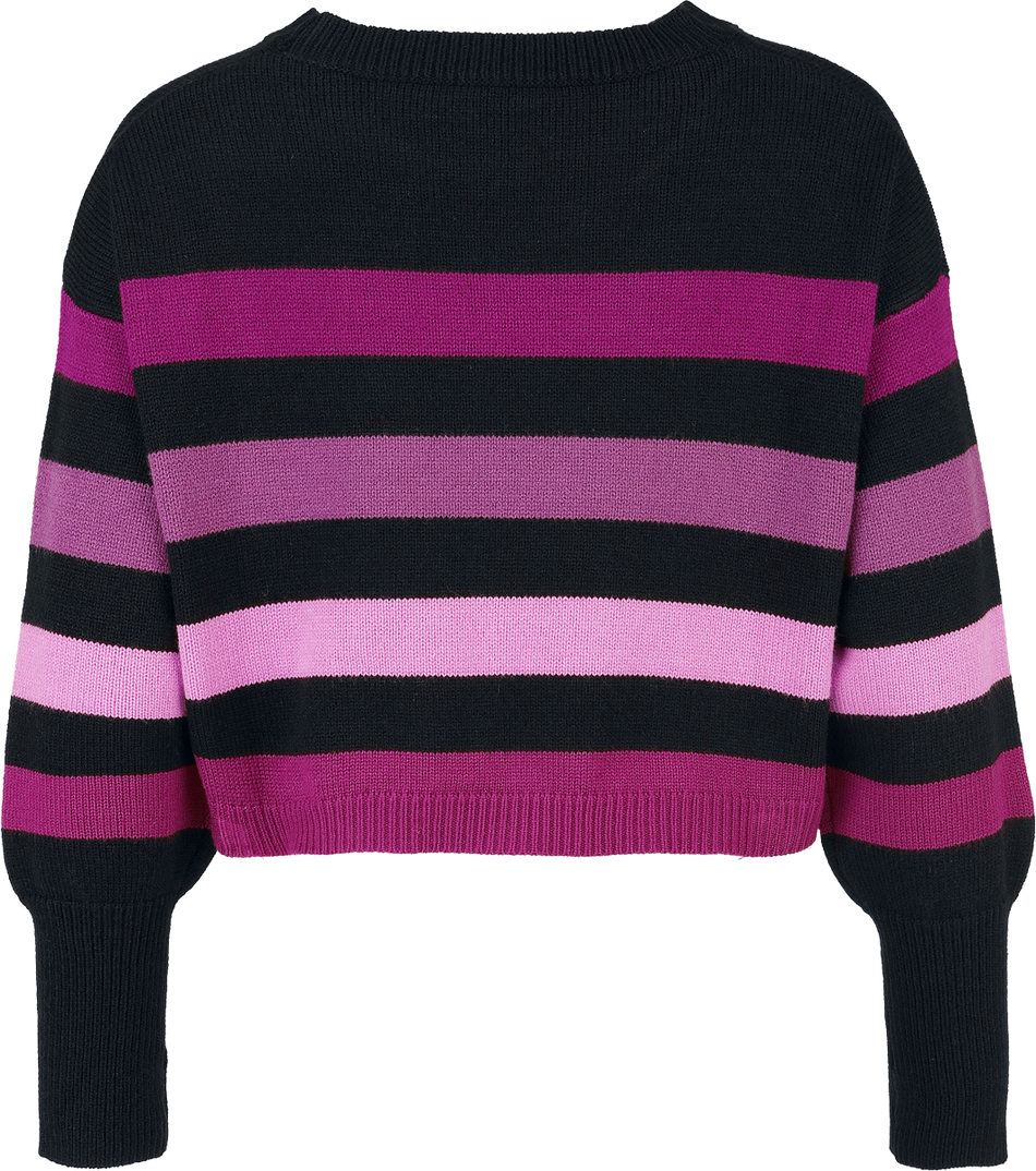 Pull tricoté  de RED by EMP - Pull Tricoté avec Poignets Serrés - S à XXL - pour Femme - noir/lilas - RED by EMP - View 2