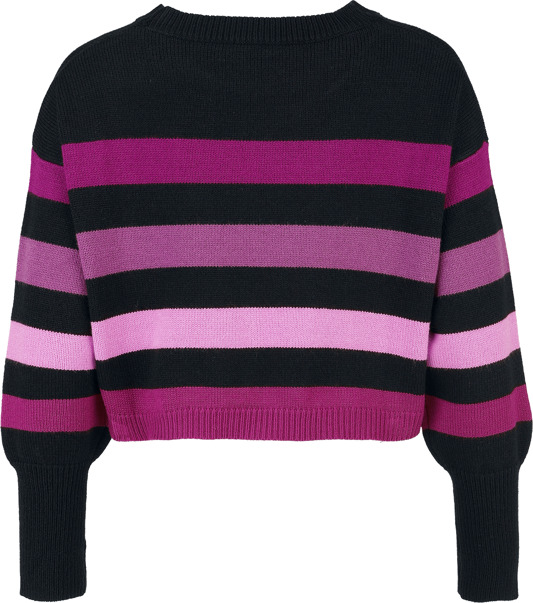 Pull tricoté  de RED by EMP - Pull Tricoté avec Poignets Serrés - S à XXL - pour Femme - noir/lilas - RED by EMP - View 2