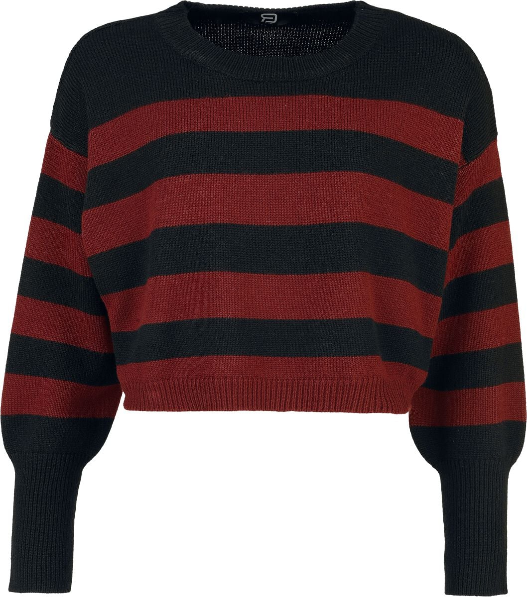 Pull tricoté  de RED by EMP - Pull Tricoté avec Poignets Serrés - S à XXL - pour Femme - noir/rouge - RED by EMP