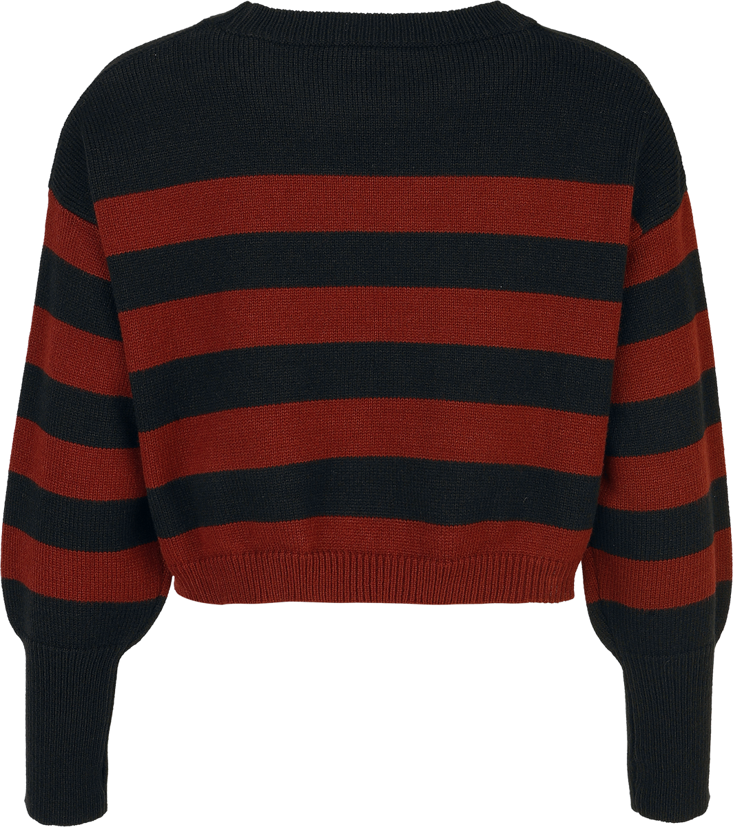 Pull tricoté  de RED by EMP - Pull Tricoté avec Poignets Serrés - S à XXL - pour Femme - noir/rouge - RED by EMP - View 2