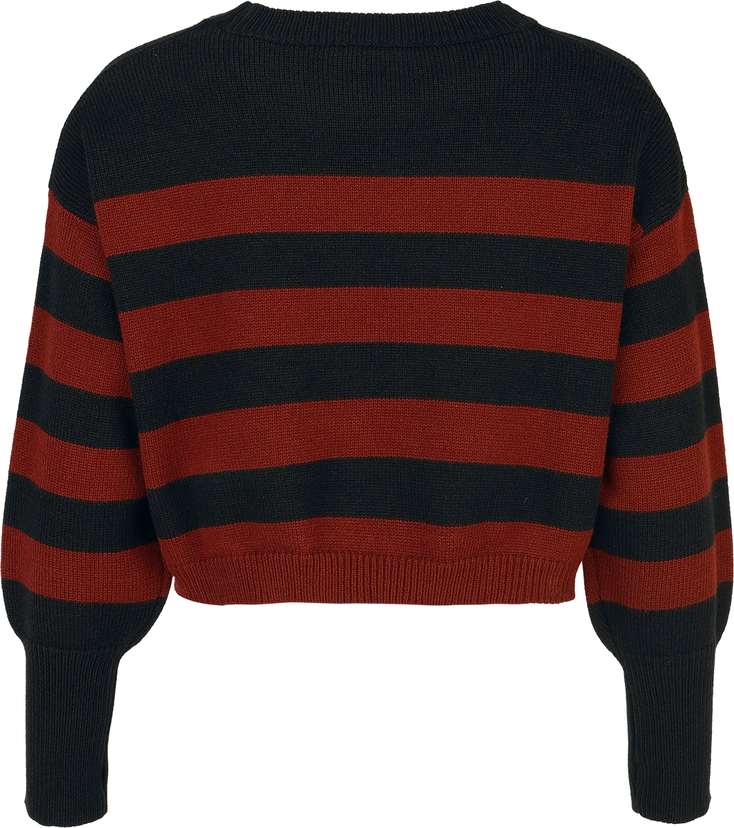 Pull tricoté  de RED by EMP - Pull Tricoté avec Poignets Serrés - S à XXL - pour Femme - noir/rouge - RED by EMP - View 2