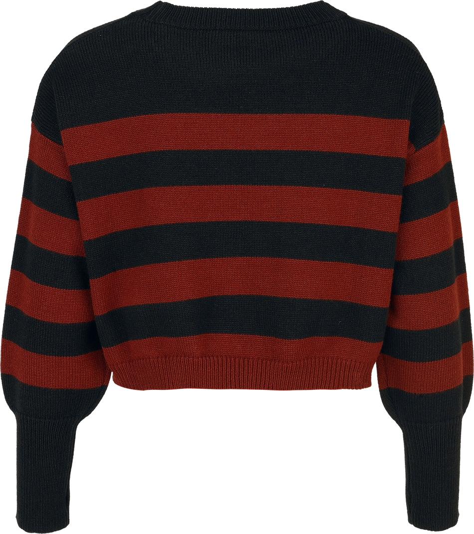 Pull tricoté  de RED by EMP - Pull Tricoté avec Poignets Serrés - S à XXL - pour Femme - noir/rouge - RED by EMP - View 2