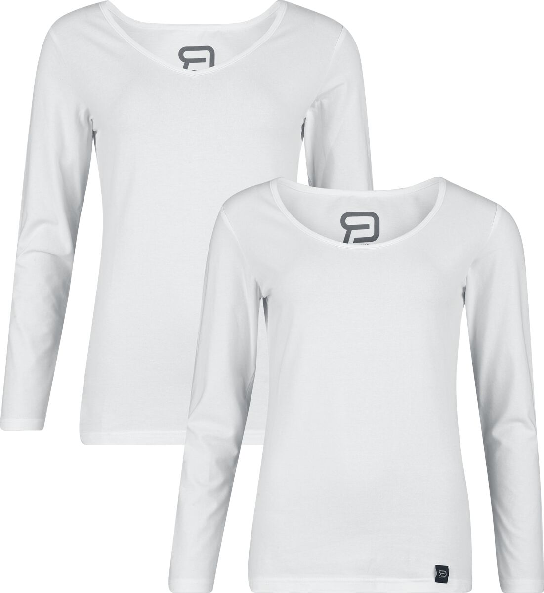 T-shirt manches longues  de RED by EMP - Haut Manches Longues (Lot de 2) - S à XXL - pour Femme - blanc - RED by EMP