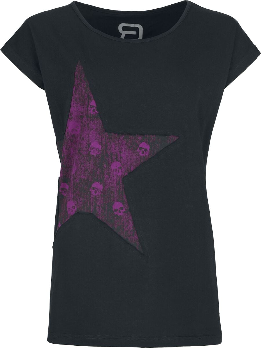 T-Shirt Manches courtes  de RED by EMP - T-Shirt Avec Étoile - S à XXL - pour Femme - noir - RED by EMP