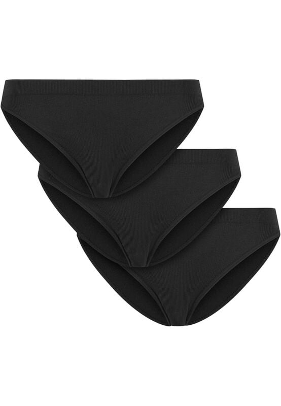 Sous-vêtement  de Urban Classics - Culottes Côtelées - Lot de 3 - S à XL - pour Femme - noir - Urban Classics
