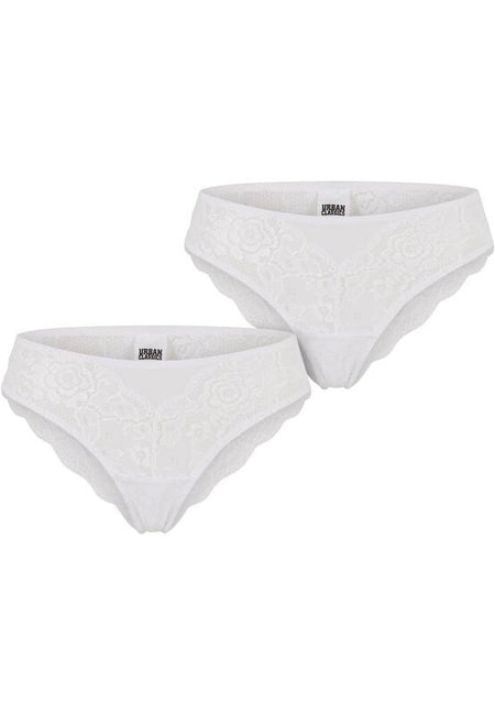 Sous-vêtement  de Urban Classics - Culottes Brésiliennes Dentelle - Lot de 2 - S à XL - pour Femme - blanc - Urban Classics