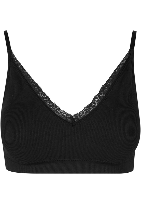Brassière  de Urban Classics - Soutien-Gorge Rembourré Côtelé - Lot de 2 - S à XL - pour Femme - noir - Urban Classics - View 2