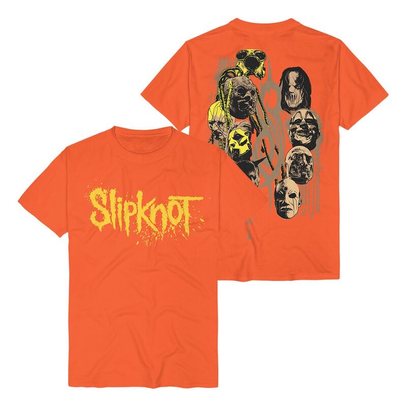 T-Shirt Manches courtes  de Slipknot - Splatter Masks - S à 3XL - pour Homme - orange - Slipknot