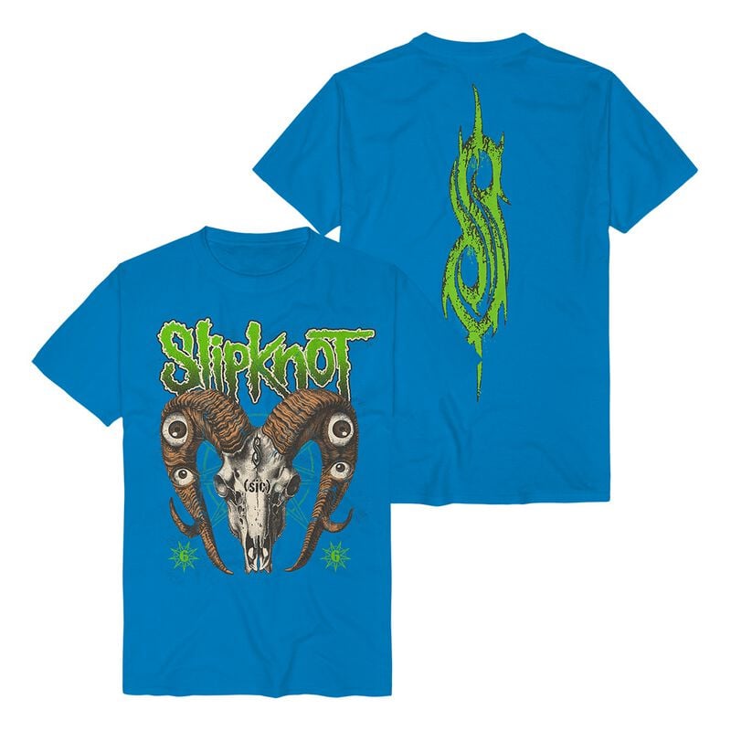 T-Shirt Manches courtes  de Slipknot - Eyed Goat - S à XL - pour Homme - bleu - Slipknot