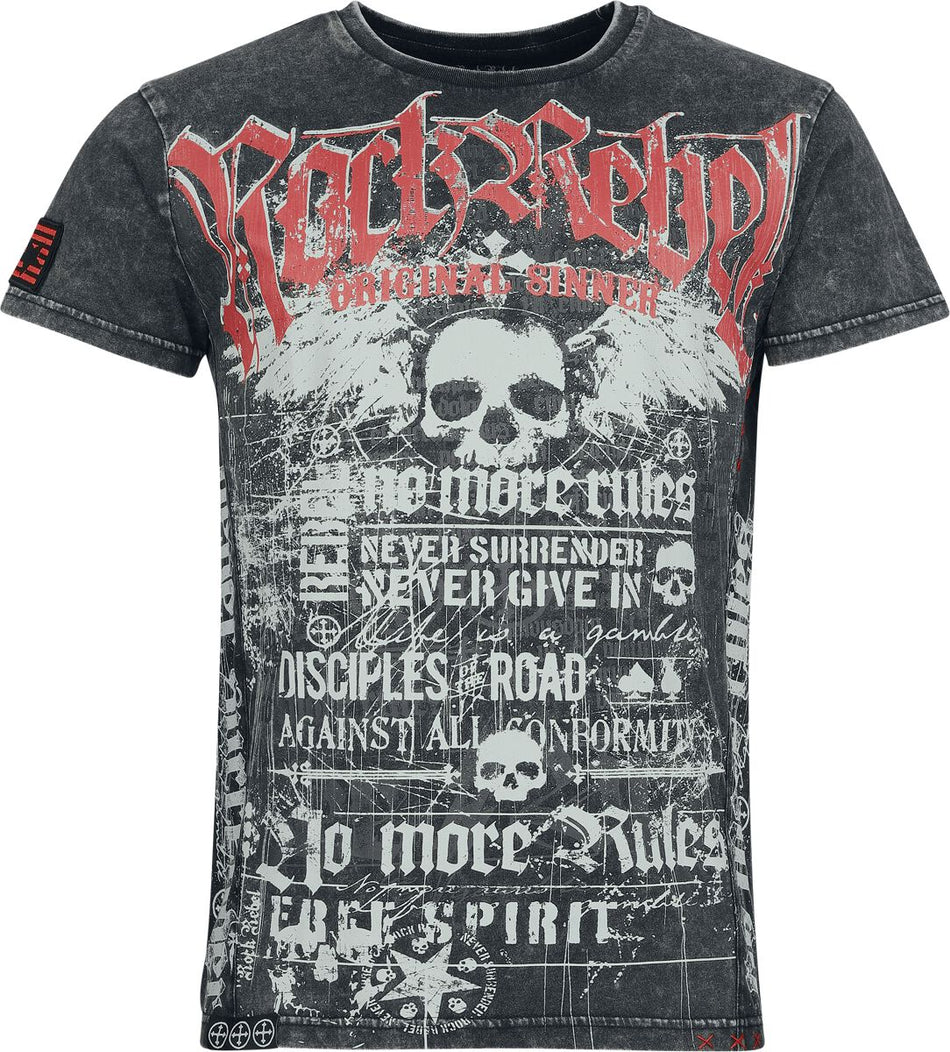 T-Shirt Manches courtes  de Rock Rebel by EMP - Original Sinner - T-Shirt - S à XXL - pour Homme - gris - Rock Rebel by EMP