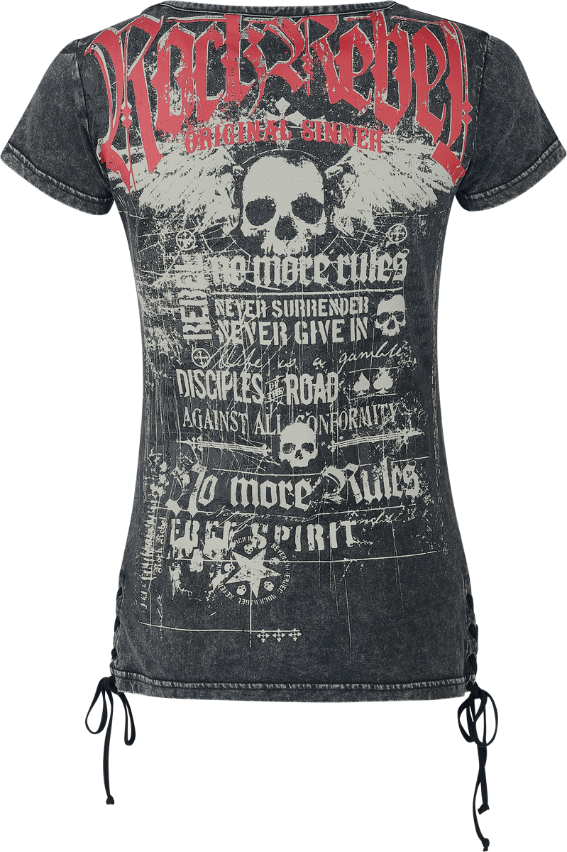 T-Shirt Manches courtes  de Rock Rebel by EMP - Original Sinner - T-Shirt - S à XXL - pour Femme - gris - Rock Rebel by EMP - View 2