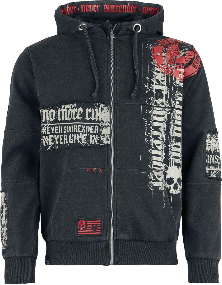Sweat-shirt zippé à capuche  de Rock Rebel by EMP - Original Sinner - Veste à Capuche - S à XXL - pour Homme - gris - Rock Rebel by EMP