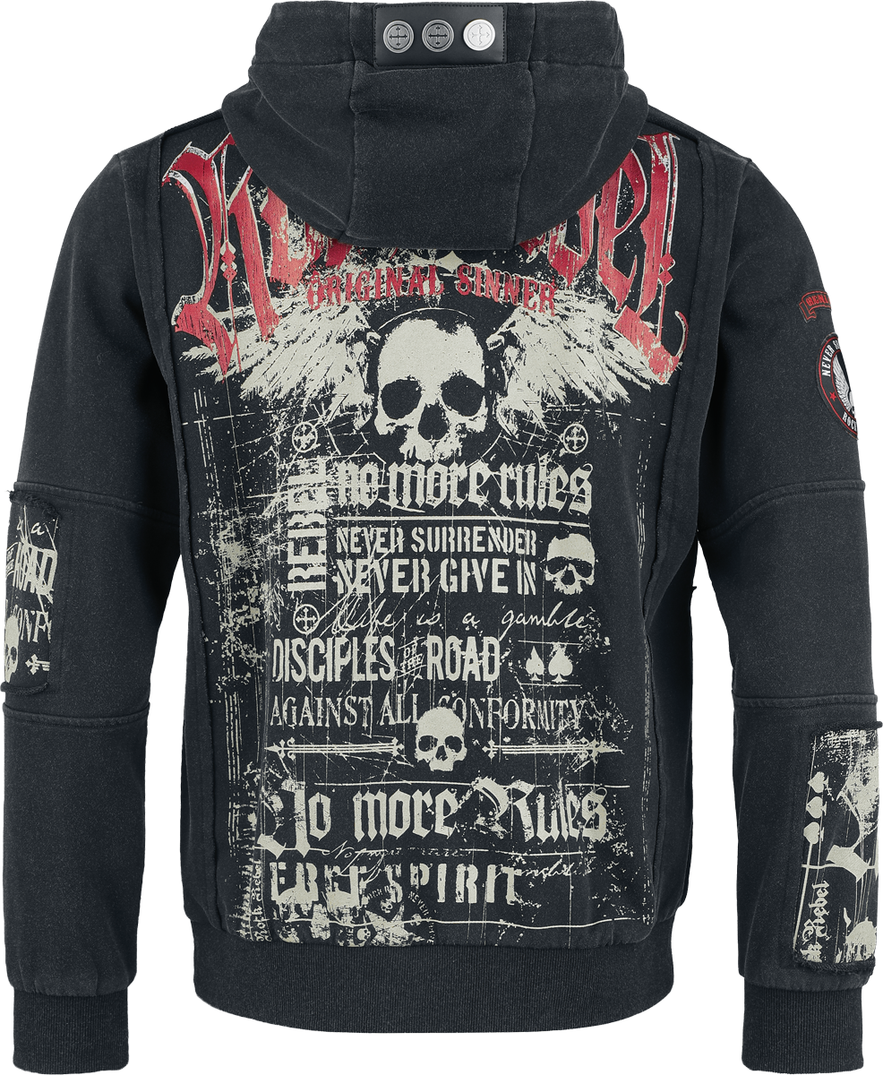 Sweat-shirt zippé à capuche  de Rock Rebel by EMP - Original Sinner - Veste à Capuche - S à XXL - pour Homme - gris - Rock Rebel by EMP - View 2
