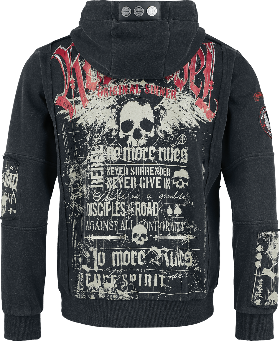 Sweat-shirt zippé à capuche  de Rock Rebel by EMP - Original Sinner - Veste à Capuche - S à XXL - pour Homme - gris - Rock Rebel by EMP - View 2