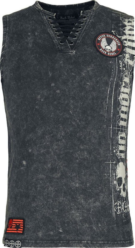 Débardeur  de Rock Rebel by EMP - Débardeur Imprimé Rock Rebel - S à XXL - pour Homme - gris - Rock Rebel by EMP
