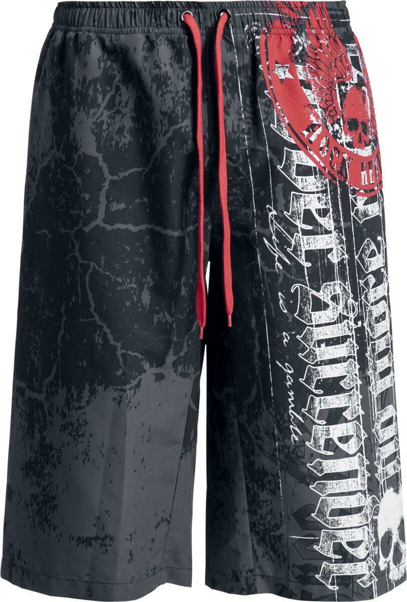 Short de bain  de Rock Rebel by EMP - Short De Bain Imprimé - S à XXL - pour Homme - gris - Rock Rebel by EMP