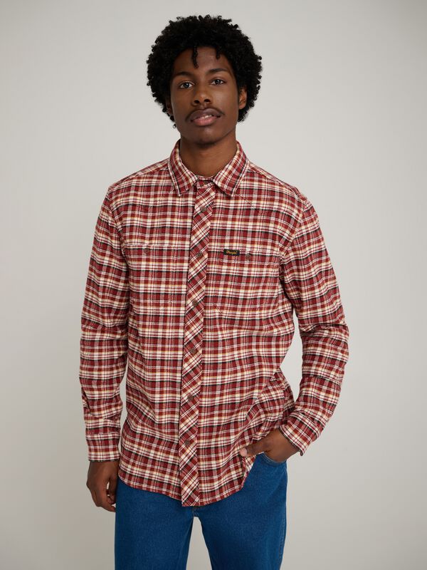 Chemise manches longues  de Wrangler - Stranger Things Will Fired Brick - Chemise - M - pour Homme - multicolore - Wrangler