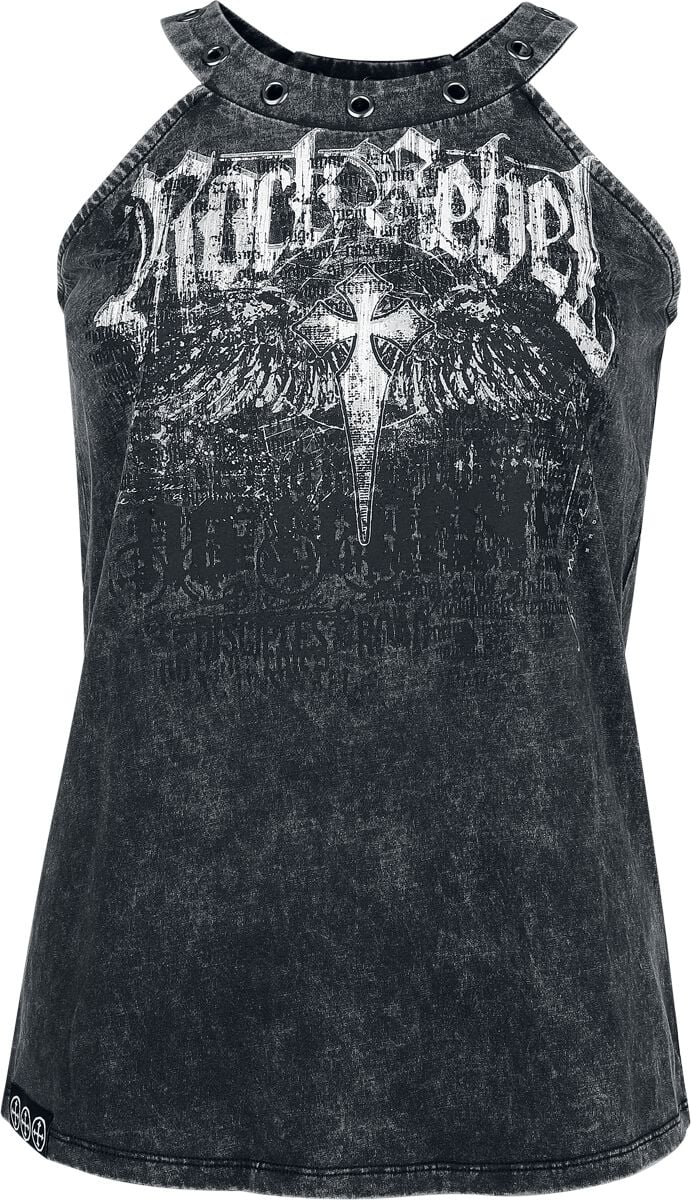 Top  de Rock Rebel by EMP - Haut avec imprimé Rock Rebel - S à XXL - pour Femme - gris - Rock Rebel by EMP