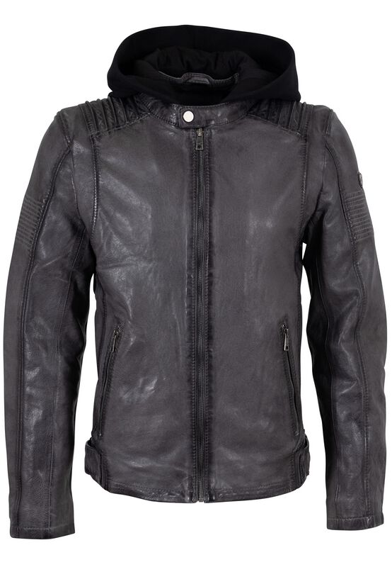 Veste en cuir  de Mauritius - MMHiran SlimFit - S à 3XL - pour Homme - anthracite - Mauritius