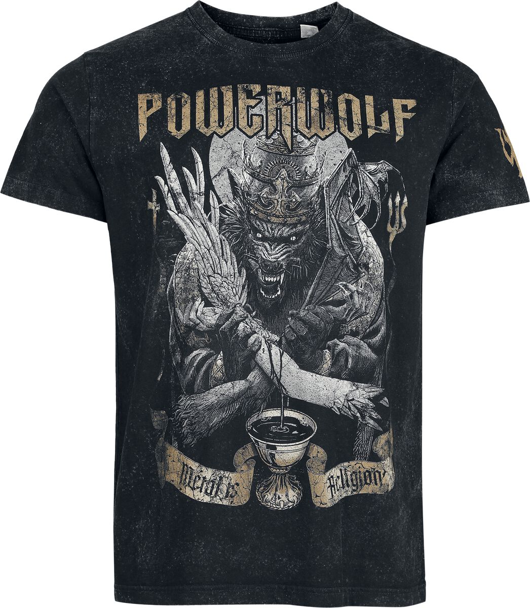 T-Shirt Manches courtes  de Powerwolf - Wolf vs Angel - S à XL - pour Homme - gris foncé - Powerwolf
