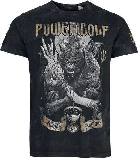 T-Shirt Manches courtes  de Powerwolf - Wolf vs Angel - S à XL - pour Homme - gris foncé - Powerwolf