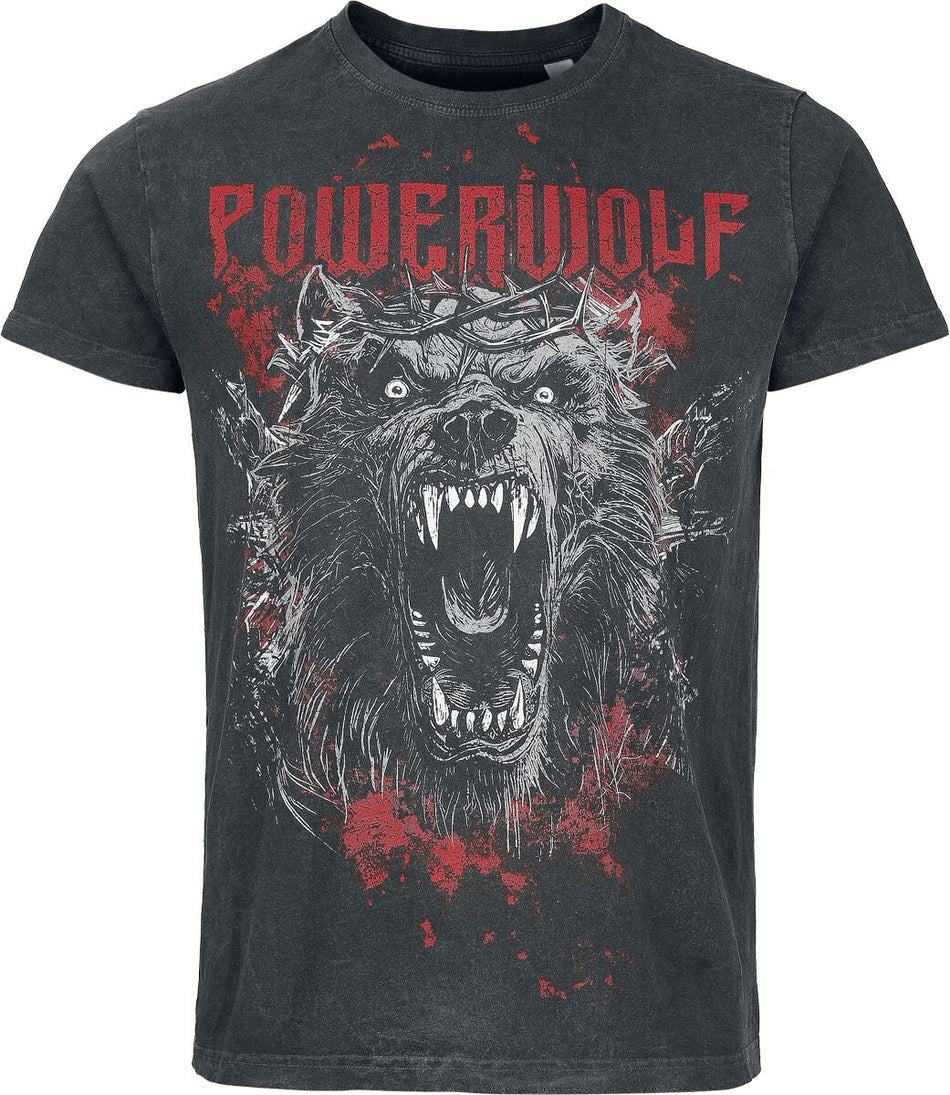 T-Shirt Manches courtes  de Powerwolf - Chaos - S à XXL - pour Homme - gris foncé - Powerwolf