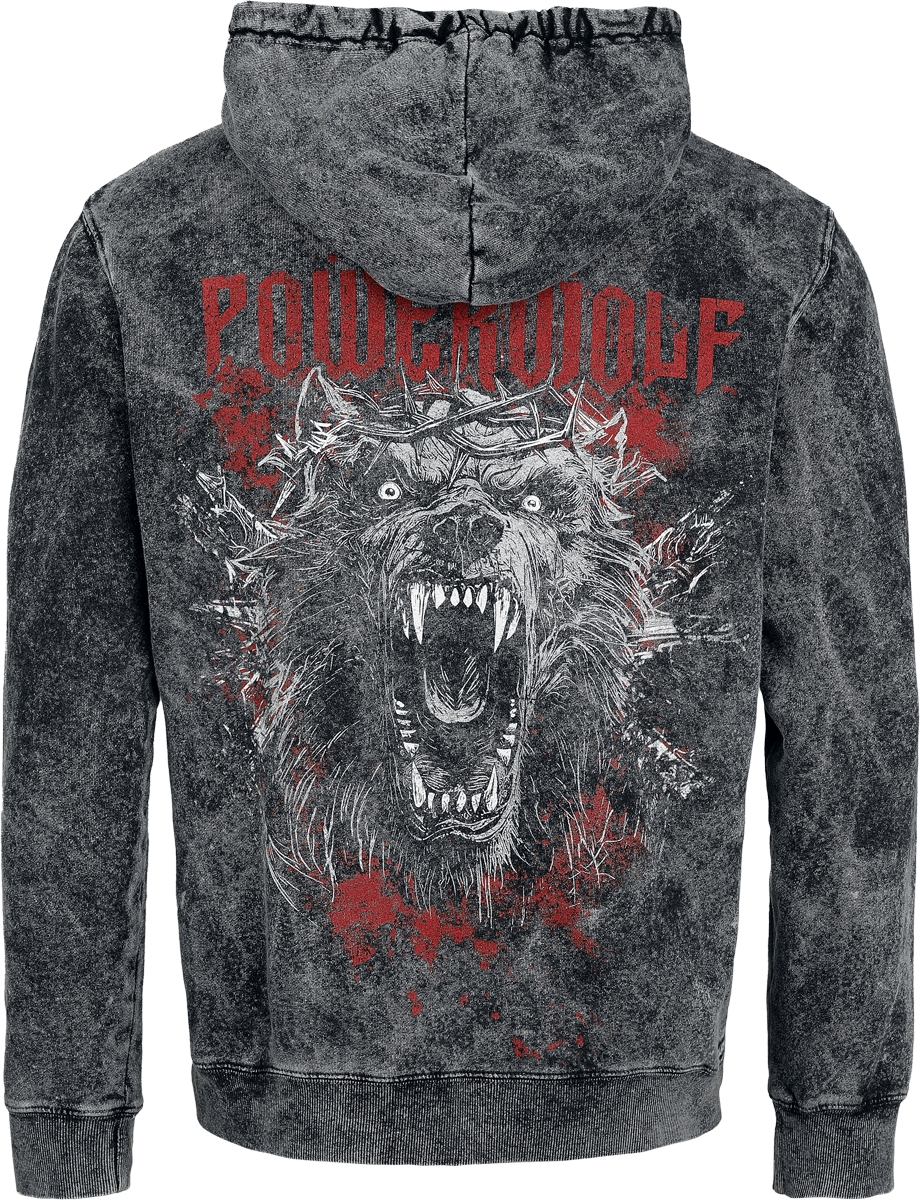 Sweat-shirt à capuche  de Powerwolf - Chaos - S à L - pour Homme - gris foncé - Powerwolf - View 2