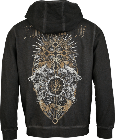 Sweat-shirt zippé à capuche  de Powerwolf - Crest Wolves - S à M - pour Homme - gris foncé - Powerwolf - View 2