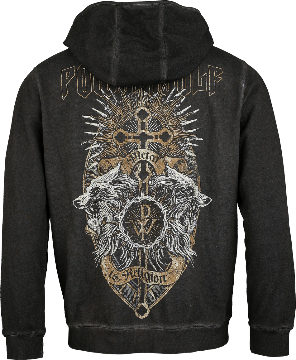 Sweat-shirt zippé à capuche  de Powerwolf - Crest Wolves - S à XXL - pour Homme - gris foncé - Powerwolf - View 2