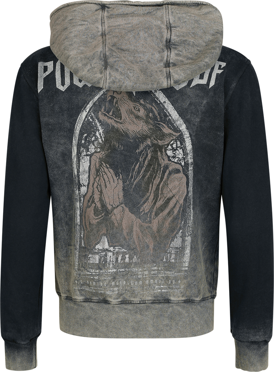 Sweat-shirt zippé à capuche  de Powerwolf - Lupus dei - S à XL - pour Femme - gris - Powerwolf - View 2