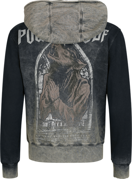 Sweat-shirt zippé à capuche  de Powerwolf - Lupus dei - S à XXL - pour Femme - gris - Powerwolf - View 2